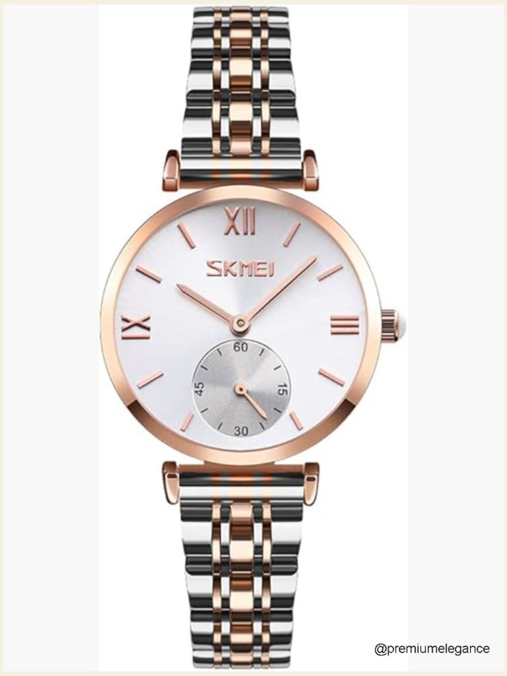 Women Stainless Steel Analog Quartz Wrist Watch 32mm Gold Silver Dress